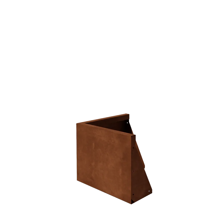 Corten plieno atraminė sienelė - Išorinis kampas - 50 x 50 x 40 cm