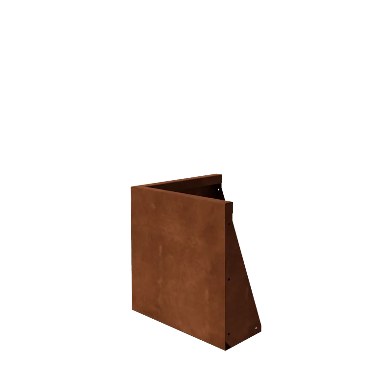 Corten plieno atraminė sienelė - Išorinis kampas - 50 x 50 x 50 cm