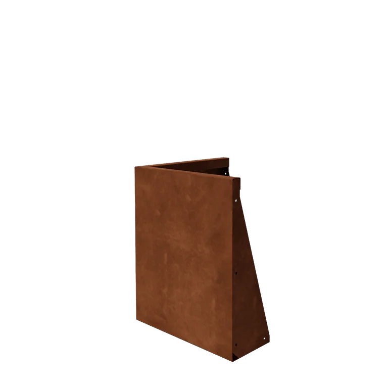 Corten plieno atraminė sienelė - Išorinis kampas - 50 x 50 x 60 cm