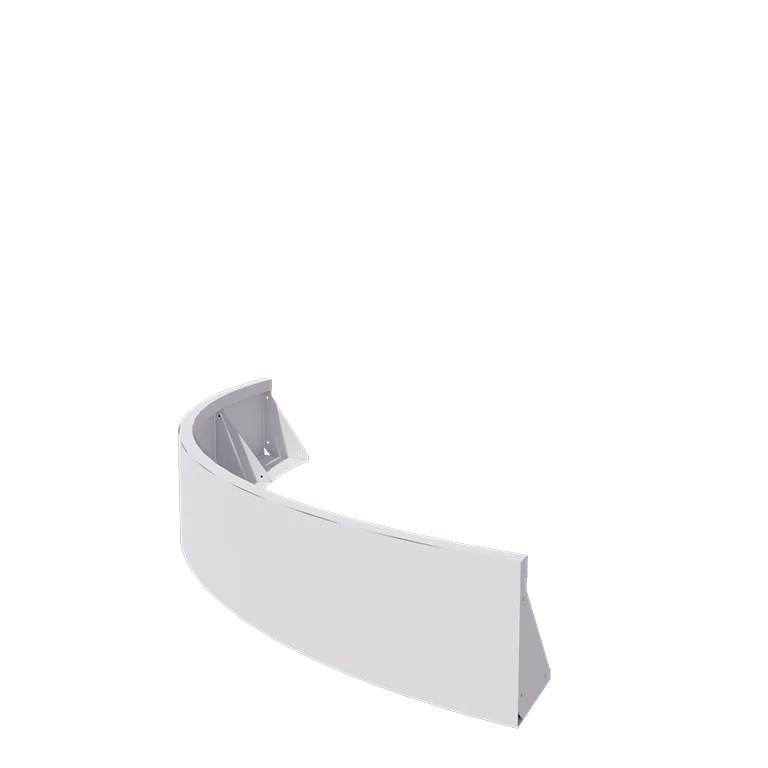 Plieninė atraminė sienelė - Išorinis posūkis - 150 x 150 x 30 cm - RAL9010 matinė (balta)