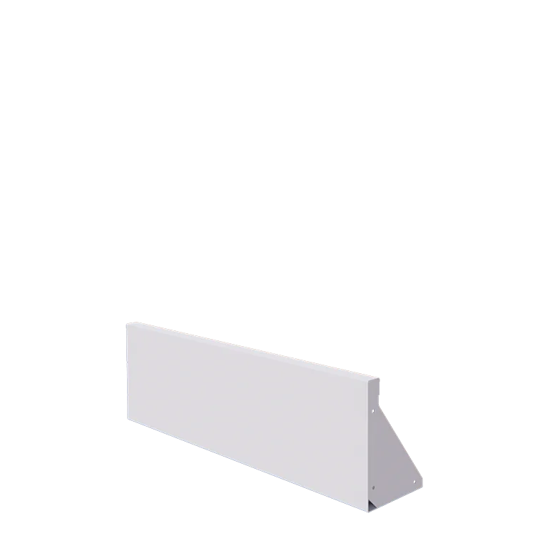 Plieninė atraminė sienelė - Tiesus - 100 x 30 cm - RAL9010 matinė (balta)