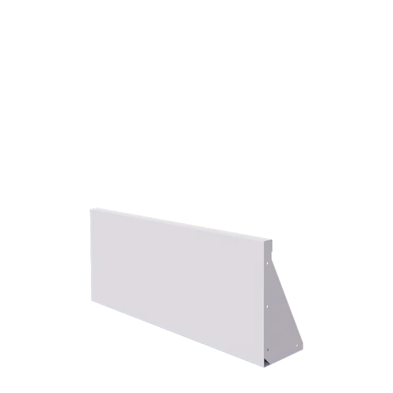 Plieninė atraminė sienelė - Tiesus - 100 x 40 cm - RAL9010 matinė (balta)