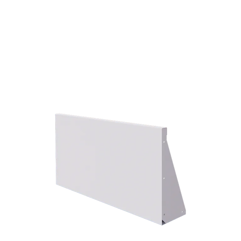 Plieninė atraminė sienelė - Tiesus - 100 x 50 cm - RAL9010 matinė (balta)