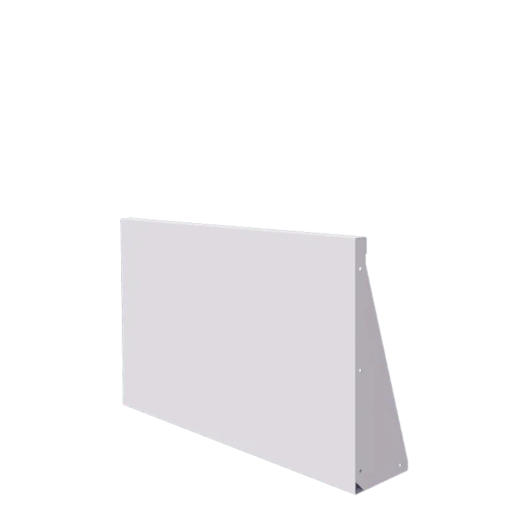Plieninė atraminė sienelė - Tiesus - 100 x 60 cm - RAL9010 matinė (balta)