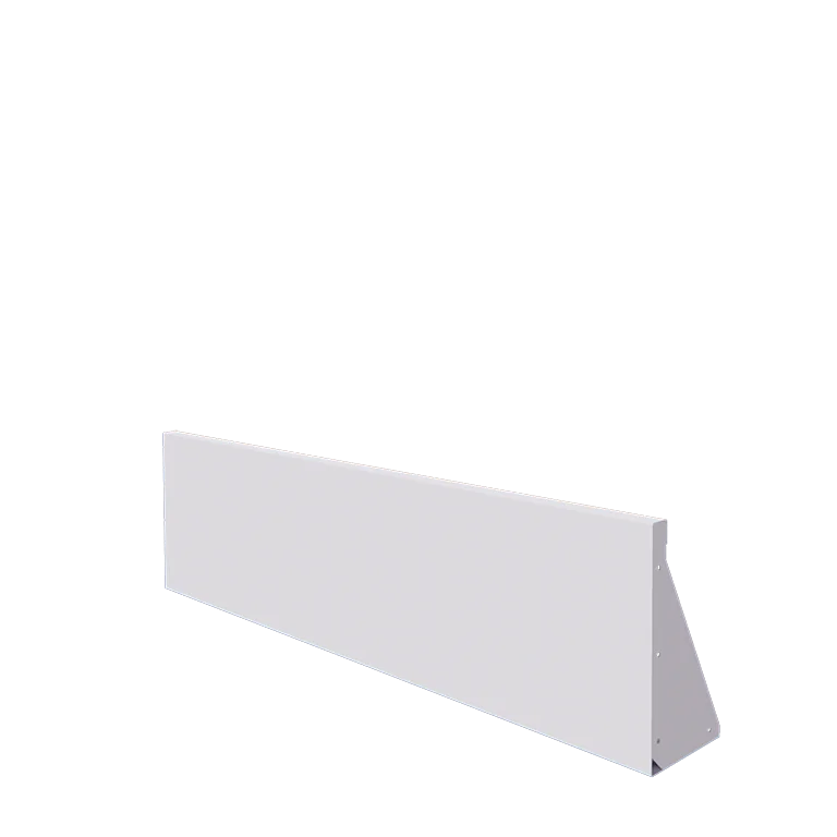 Plieninė atraminė sienelė - Tiesus - 150 x 40 cm - RAL9010 matinė (balta)