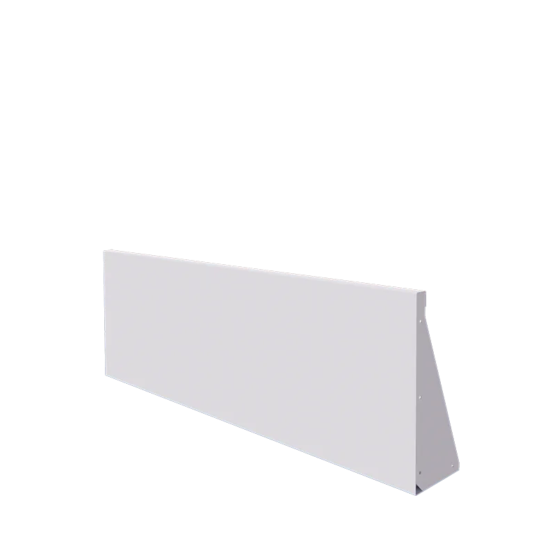 Plieninė atraminė sienelė - Tiesus - 150 x 50 cm - RAL9010 matinė (balta)