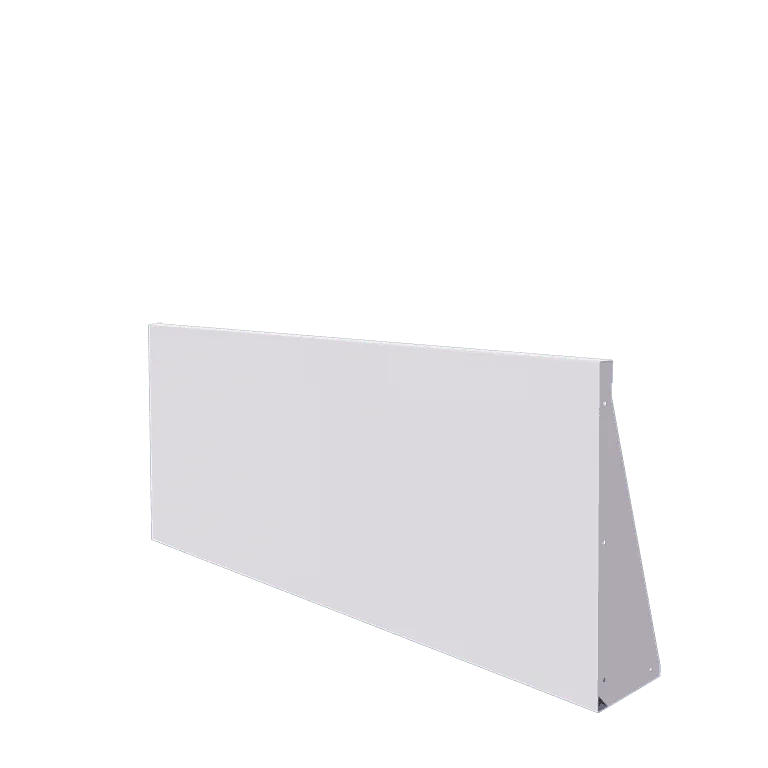 Plieninė atraminė sienelė - Tiesus - 150 x 60 cm - RAL9010 matinė (balta)