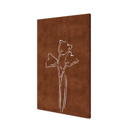 Corten plieno panel - Tulpė simetriškas - 120 x 6 x 190 cm