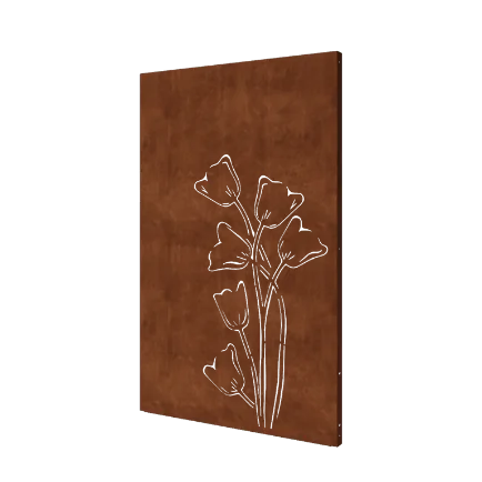 Corten plieno panel - Tulpė asimetriškas - 120 x 6 x 190 cm
