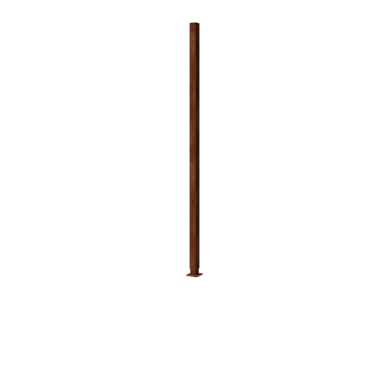 Corten plieno stulpas - Kampas su pado plokšte - 190 x 6 x 6 cm
