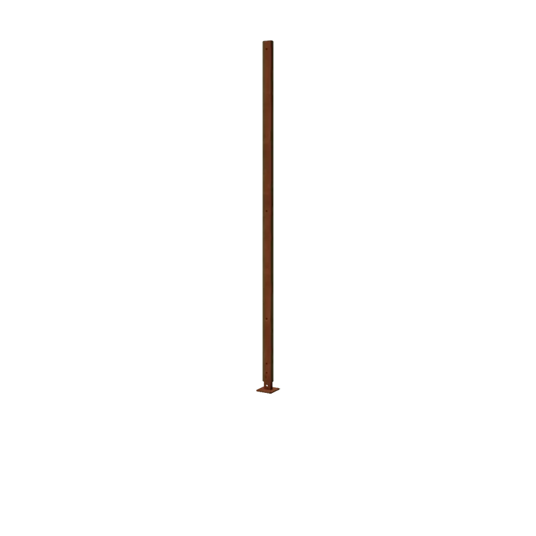 Corten plieno stulpas - Tiesus su pado plokšte - 190 x 6 x 3 cm