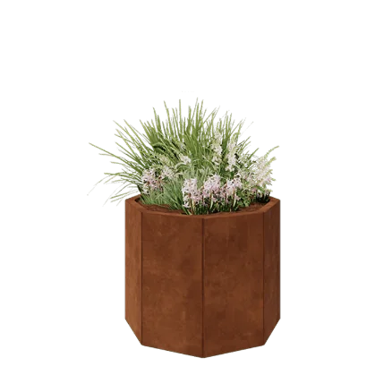 Corten plieno lauko vazonas - Aštuonkampis - 72,4 x 72,4 x 60 cm - Be dugno plokštės