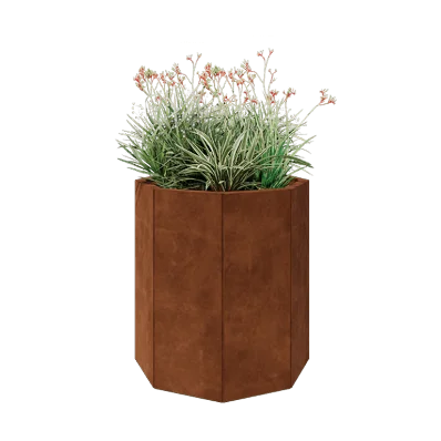 Corten plieno lauko vazonas - Aštuonkampis - 72,4 x 72,4 x 80 cm - Be dugno plokštės