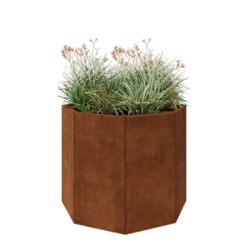 Corten plieno lauko vazonas - Aštuonkampis - 96,6 x 96,6 x 80 cm - Be dugno plokštės