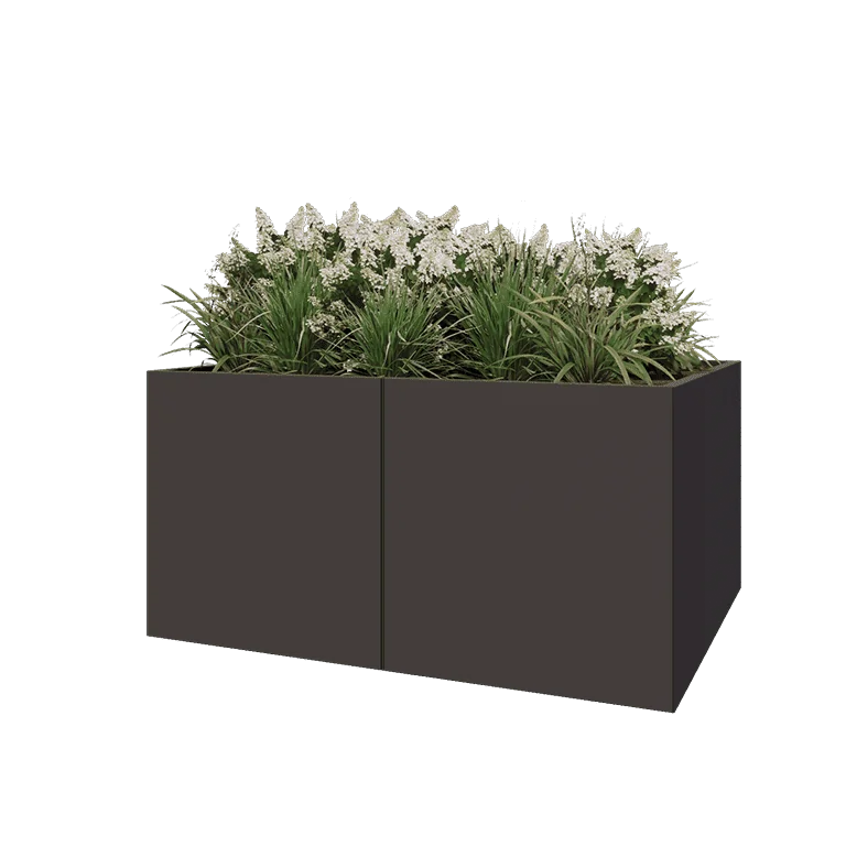 Plieninis lauko vazonas XXL - Stačiakampis - 160 x 120 x 80 cm - kita RAL spalva - Be dugno plokštės
