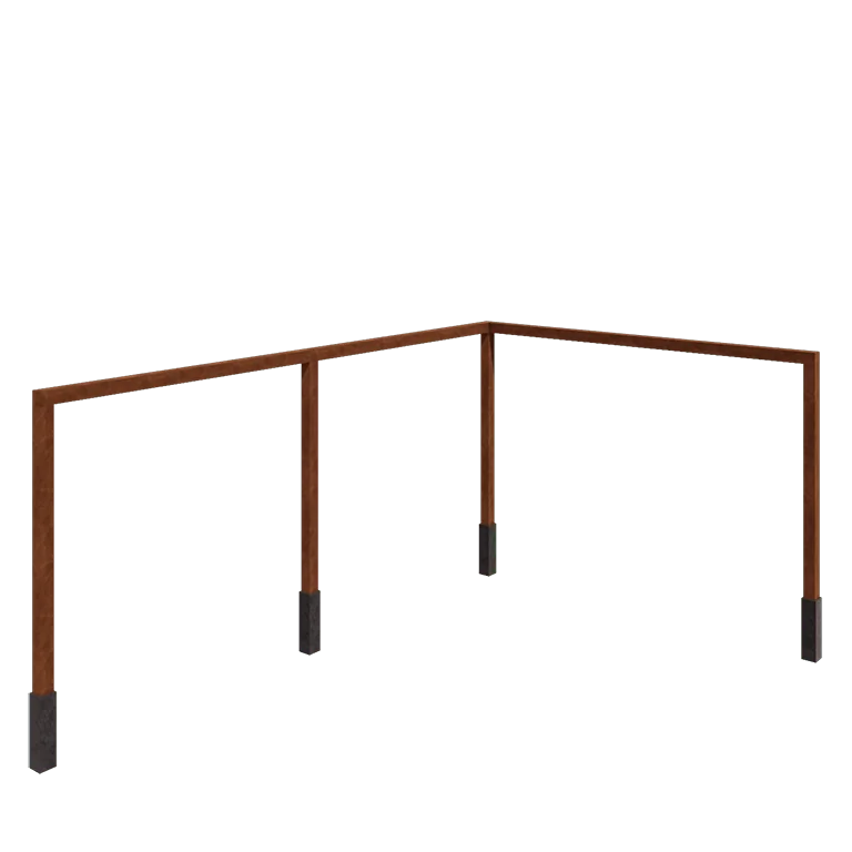 Corten plieno pergola - Kampas - 600 x 412 x 242 cm - Su betono padu