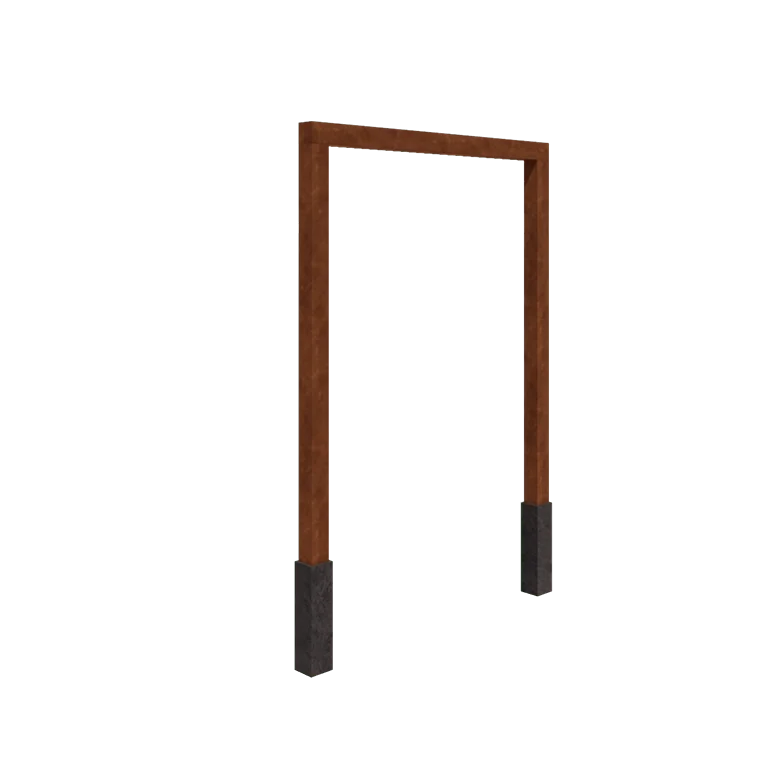 Corten plieno pergola - Tiesus - 200 x 230 cm - Su betono padu