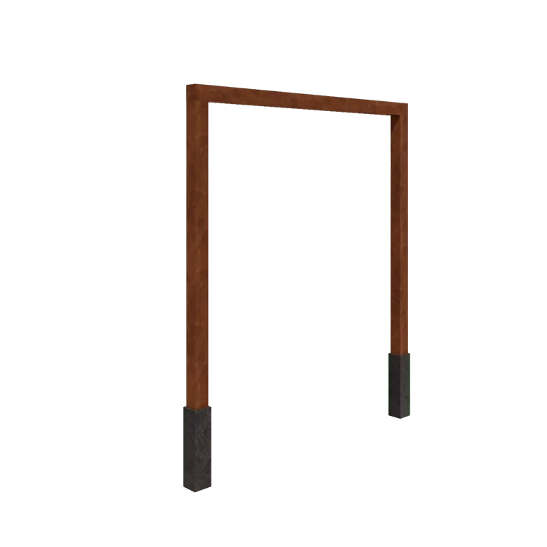 Corten plieno pergola - Tiesus - 250 x 230 cm - Su betono padu