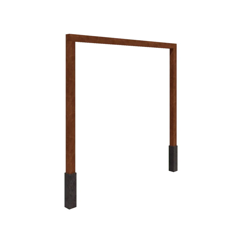 Corten plieno pergola - Tiesus - 300 x 230 cm - Su betono padu