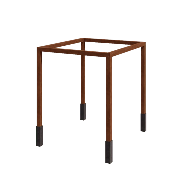 Corten plieno pergola - Kvadratas - 274 x 250 x 230 cm - Su betono padu