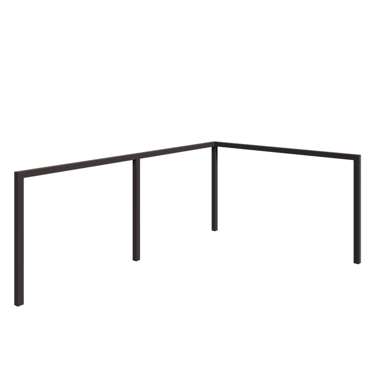 Plieninė pergola - Kampas - 600 x 412 x 230 cm - RAL7016 matinė (antracito pilka) - Be betono pado