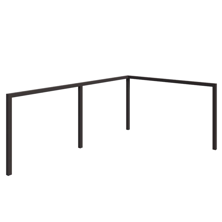 Plieninė pergola - Kampas - 600 x 412 x 230 cm - kita RAL spalva - Be betono pado