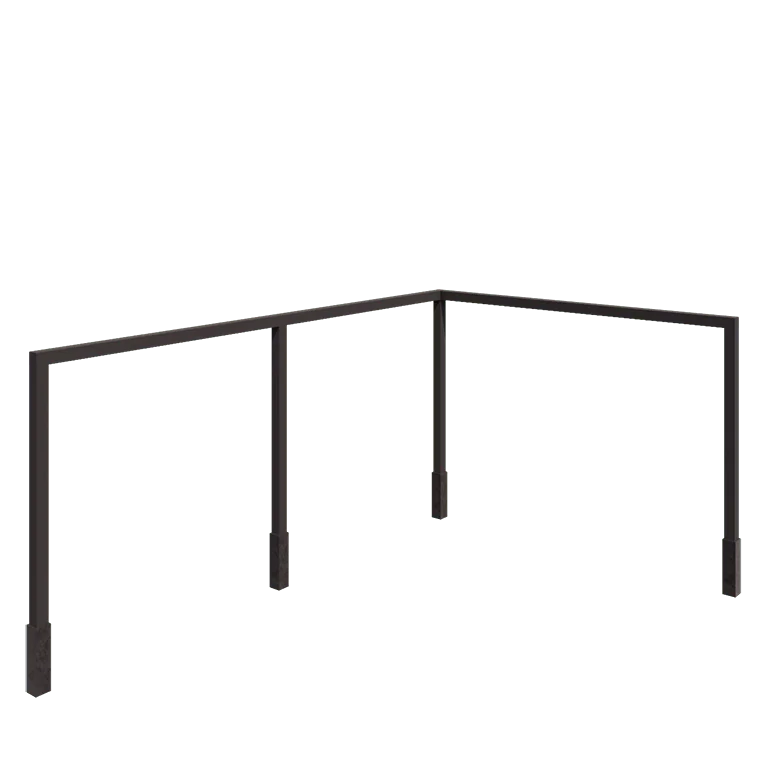 Plieninė pergola - Kampas - 600 x 412 x 230 cm - RAL7016 matinė (antracito pilka) - Su betono padu