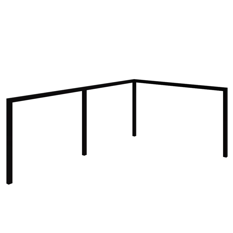Plieninė pergola - Kampas - 600 x 412 x 230 cm - RAL9005 matinė (juoda) - Be betono pado