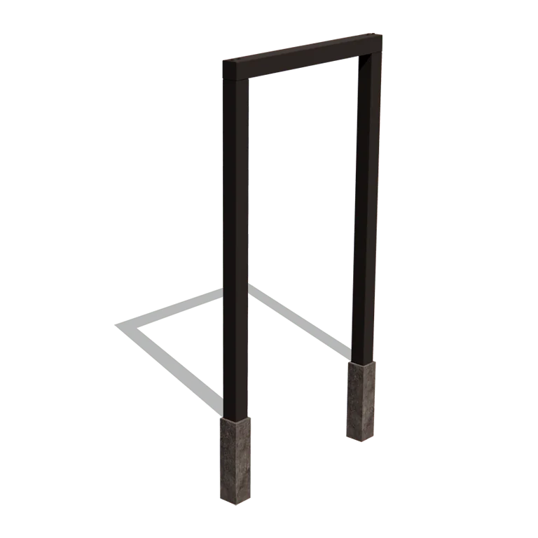 Plieninė pergola - Tiesus - 150 x 230 cm - RAL9005 matinė (juoda) - Be betono pado