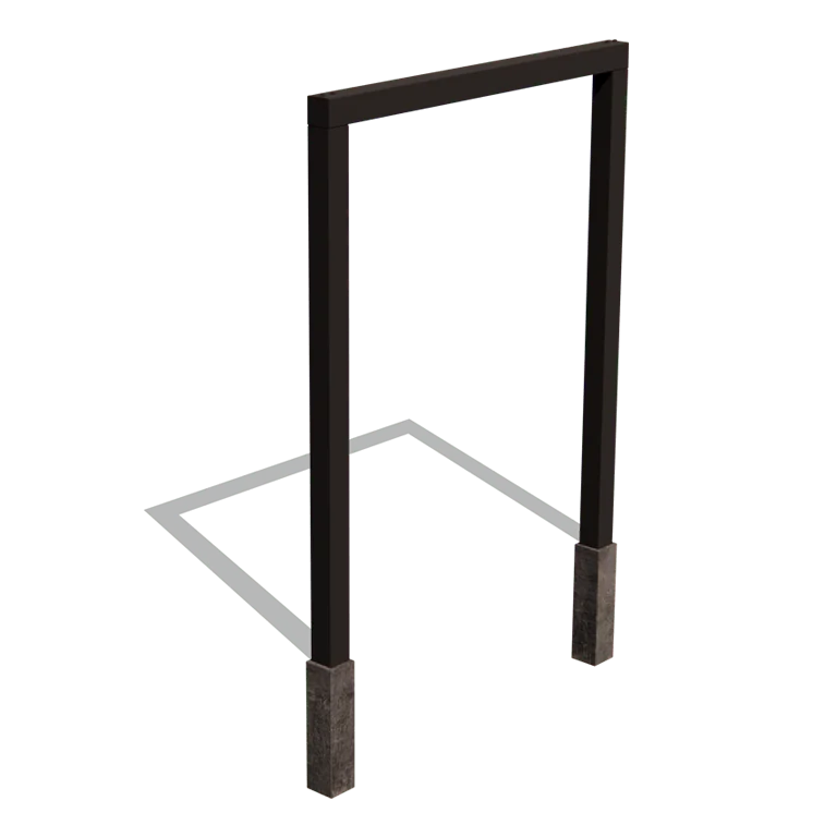 Plieninė pergola - Tiesus - 200 x 230 cm - RAL9005 matinė (juoda) - Su betono padu