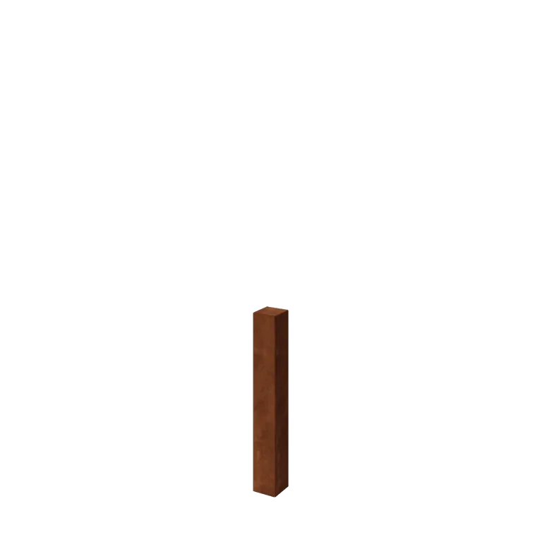 Corten plieno dekoratyvus tvoros stulpas - 12 x 12 x 80 cm