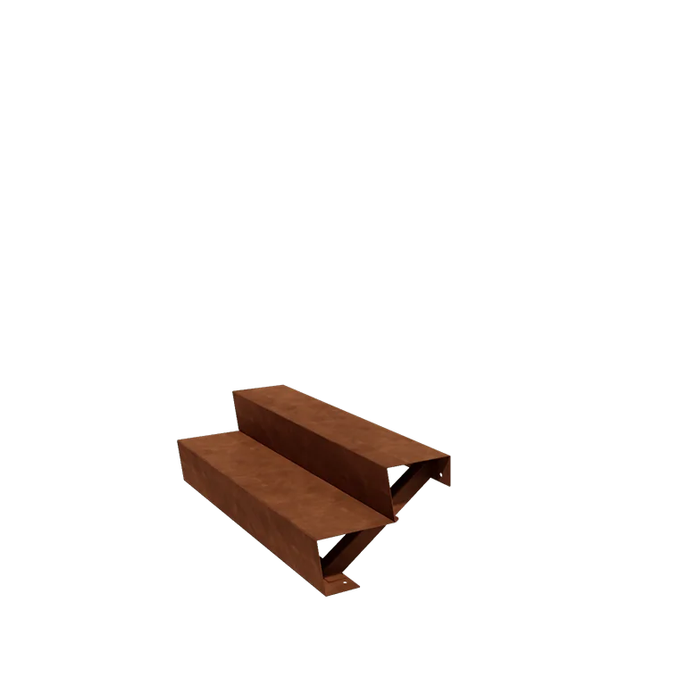 Corten plieno lauko laiptas - 2-pakopa - 48 x 120 x 34 cm