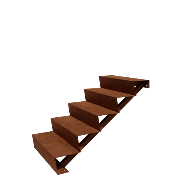 Corten plieno lauko laiptas - 5-pakopa - 120 x 80 x 85 cm