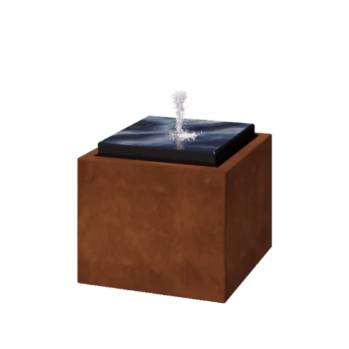 Corten plieno lauko fontanas - Orin - 50 x 50 x 40 cm - Be LED apšvietimo