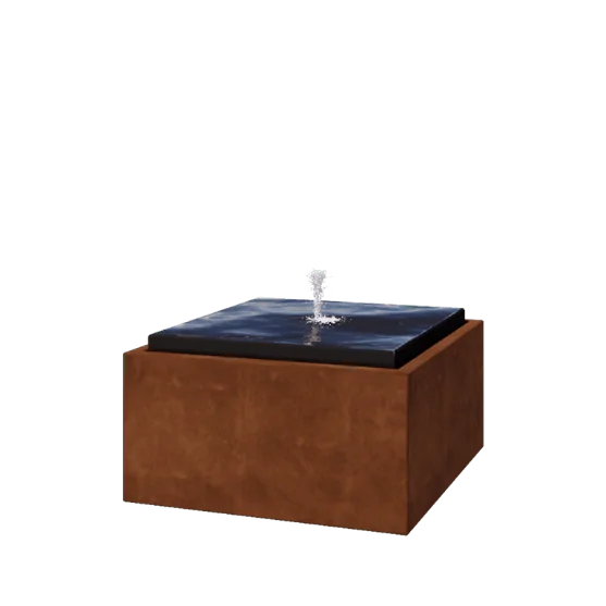 Corten plieno lauko fontanas - Orin - 80 x 80 x 40 cm - Be LED apšvietimo
