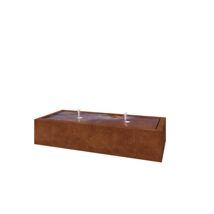 Corten plieno lauko fontanas - Lyra - 200 x 80 x 40 cm - Su LED apšvietimu